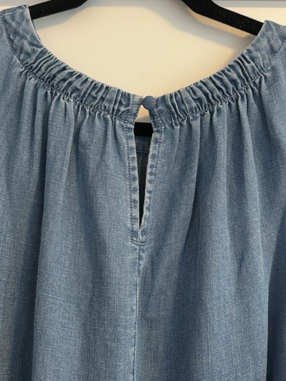 Loft Chambray Ruched Flounce Swing Dress - Picture 3 of 4